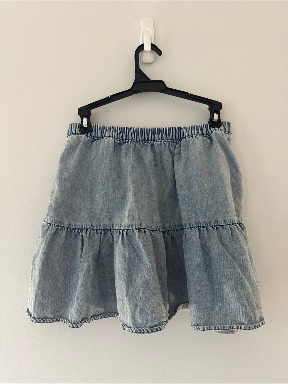 Light Blue Denim Tiered Skirt | American Eagle